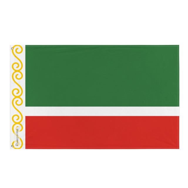 Drapeau de la Tchétchénie en plusieurs tailles 100 % polyester Imprimer avec Double ourlet - Pixelforma 
