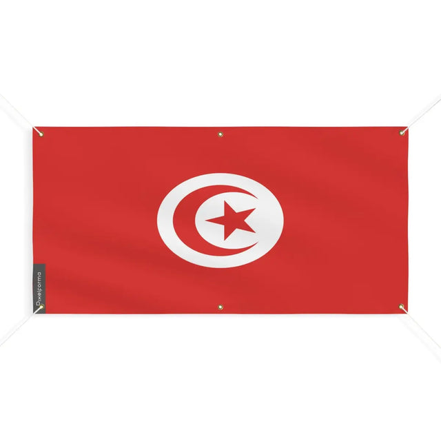 Drapeau de la Tunisie 6 Oeillets en Plusieurs Tailles (M) - Pixelforma 