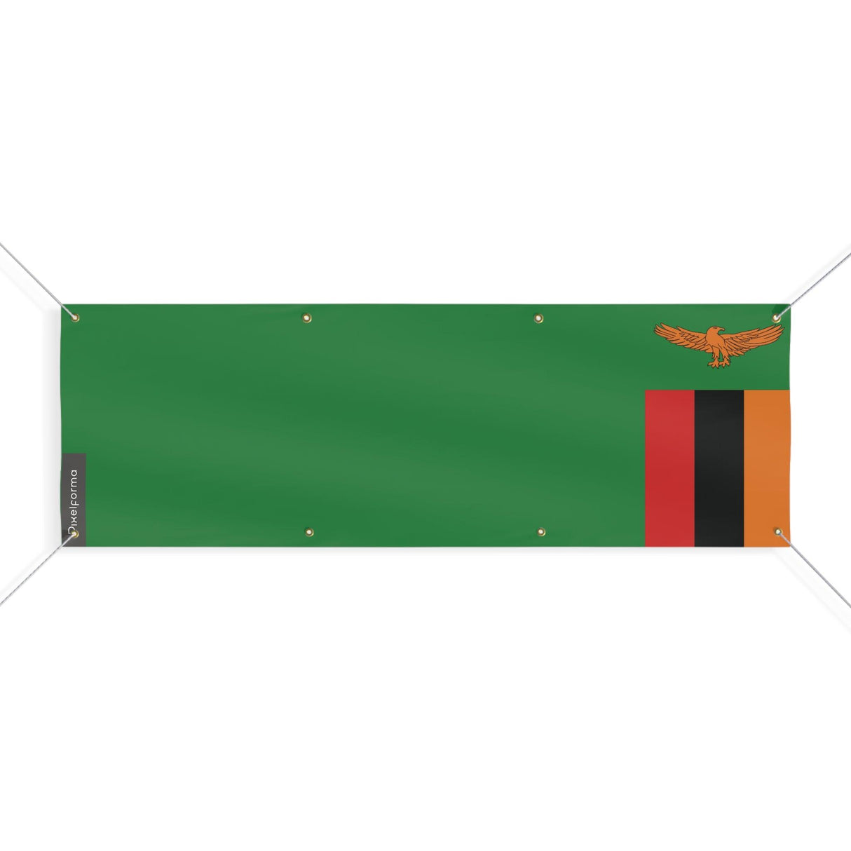 Drapeau de la Zambie 8 Oeillets en plusieurs tailles - Pixelforma 