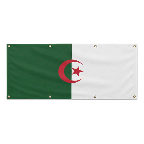 Drapeau algérie polyester résistant avec œillets solides