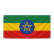 Drapeau éthiopie polyester résistant avec œillets renforcés