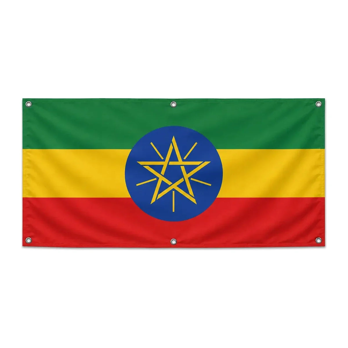 Drapeau éthiopie polyester résistant avec œillets renforcés