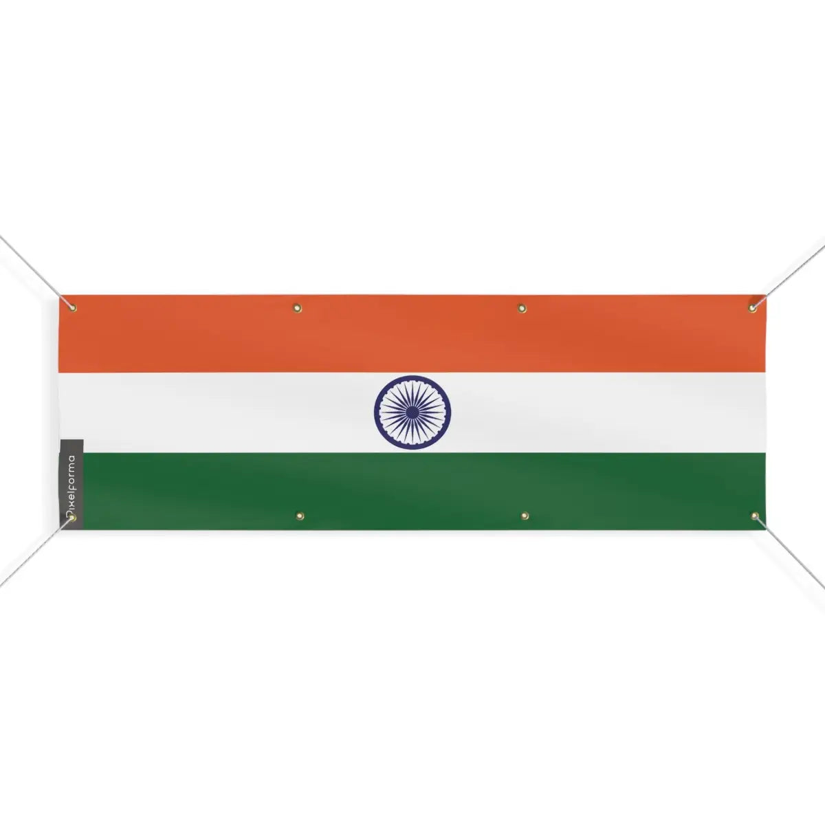 Drapeau de l'Inde 8 Oeillets en Plusieurs Tailles (L) - Pixelforma 