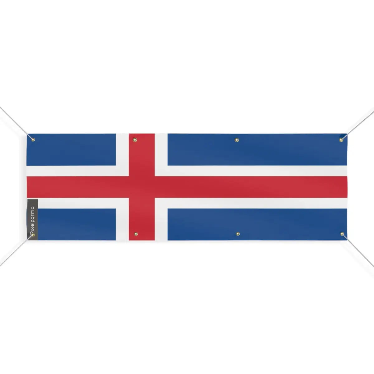 Drapeau de l'Islande 8 Oeillets en Plusieurs Tailles (L) - Pixelforma 