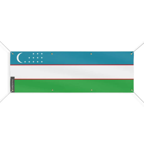 Drapeau de l'Ouzbékistan 8 Oeillets en Plusieurs Tailles (L) - Pixelforma 