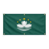 Drapeau macao polyester résistant avec œillets renforcés
