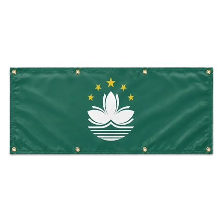 Drapeau macao polyester résistant 8 œillets usage extérieur