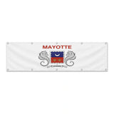 Drapeau de Mayotte grand format XL en polyester avec dix œillets