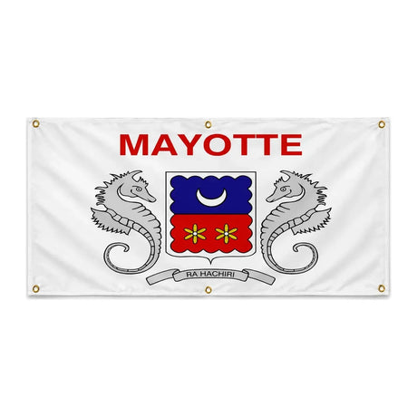 Drapeau mayotte polyester résistant avec œillets robustes