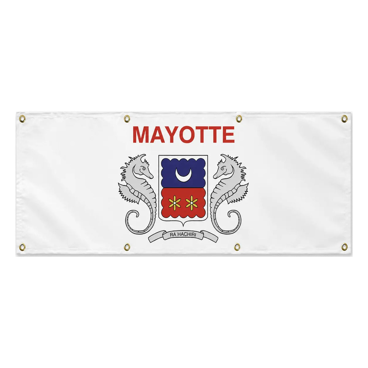 Drapeau mayotte polyester résistant œillets usage extérieur