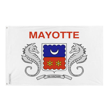 Drapeau de Mayotte en plusieurs tailles 100 % polyester Imprimer avec Double ourlet - Pixelforma 