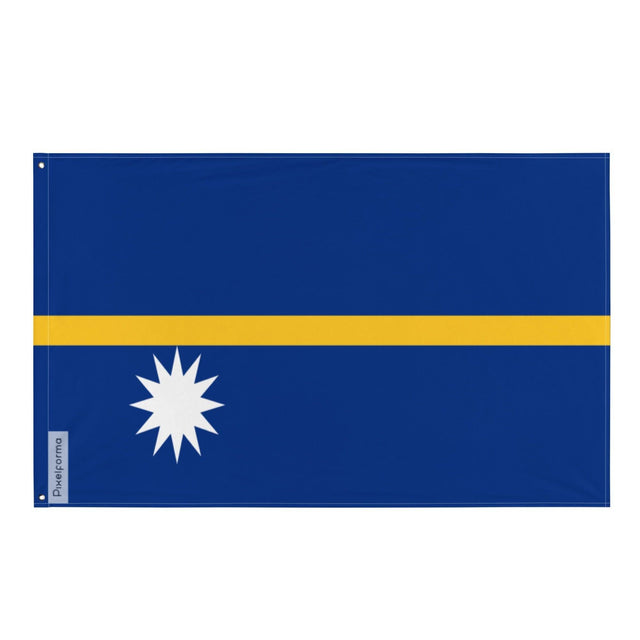 Drapeau de Nauru en plusieurs tailles 100 % polyester Imprimer avec Double ourlet - Pixelforma