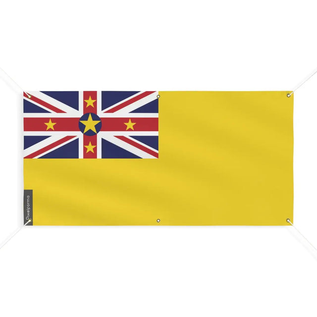 Drapeau de Niue 6 Oeillets en Plusieurs Tailles (M) - Pixelforma 