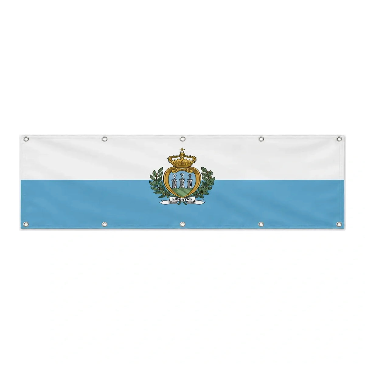 Drapeau de Saint-Marin grand format XL en polyester avec dix œillets