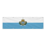 Drapeau de Saint-Marin grand format XL en polyester avec dix œillets