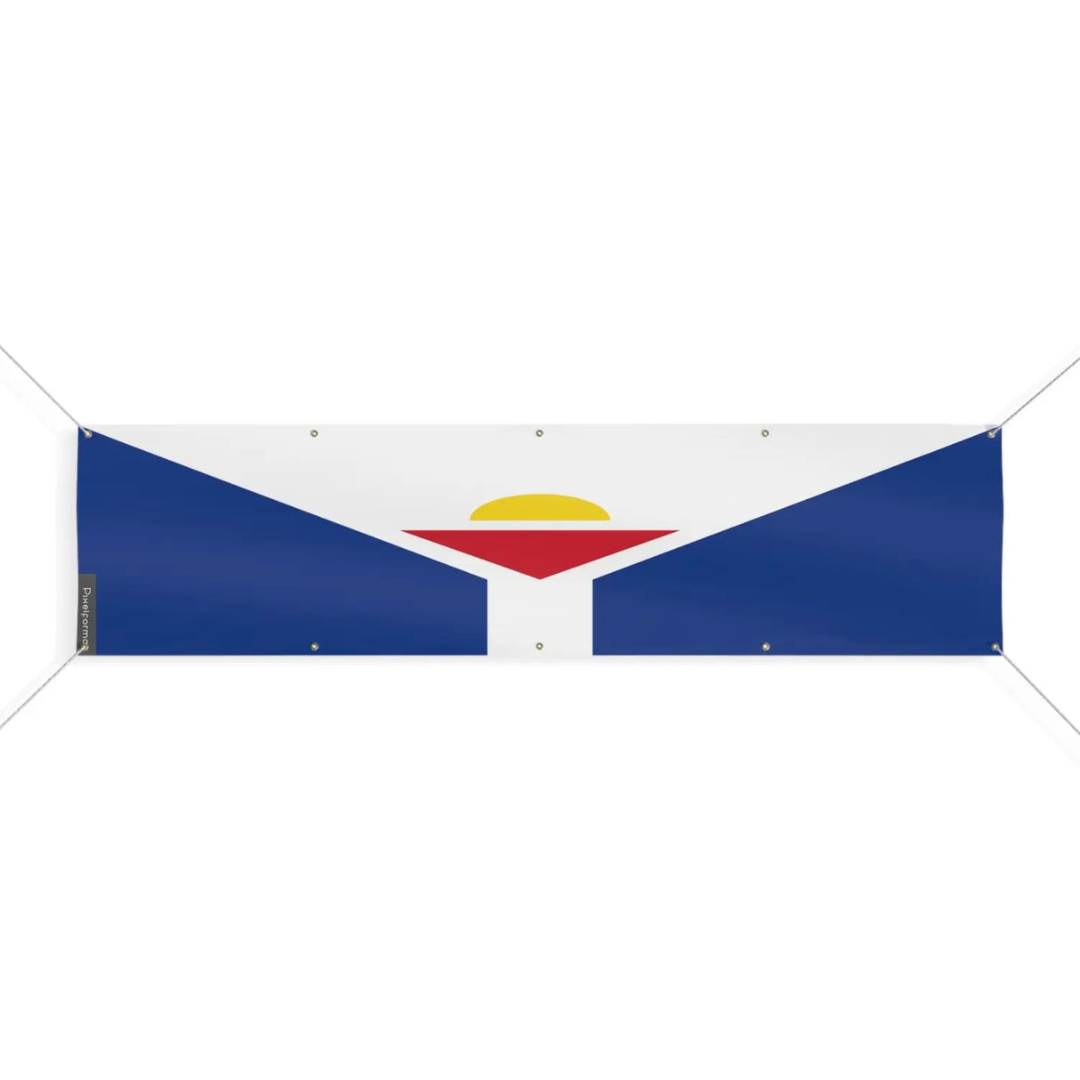 Drapeau de saint-martin 10 oeillets en plusieurs tailles (xl) - pixelforma