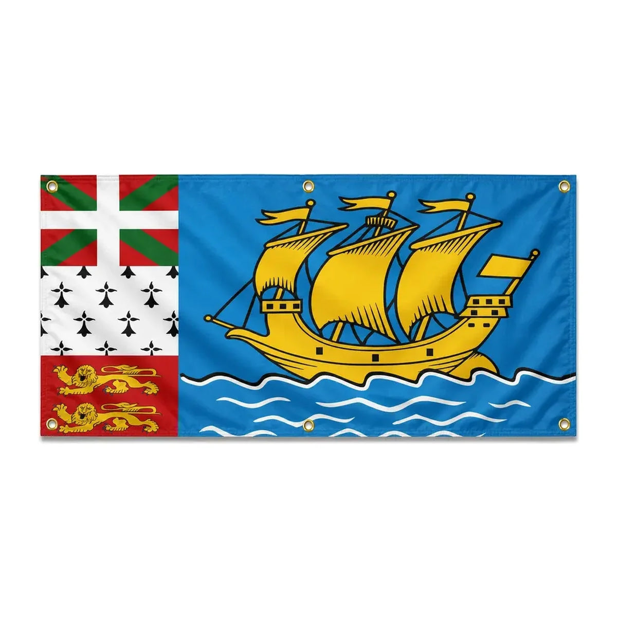 Drapeau saint-pierre-et-miquelon polyester résistant extérieur