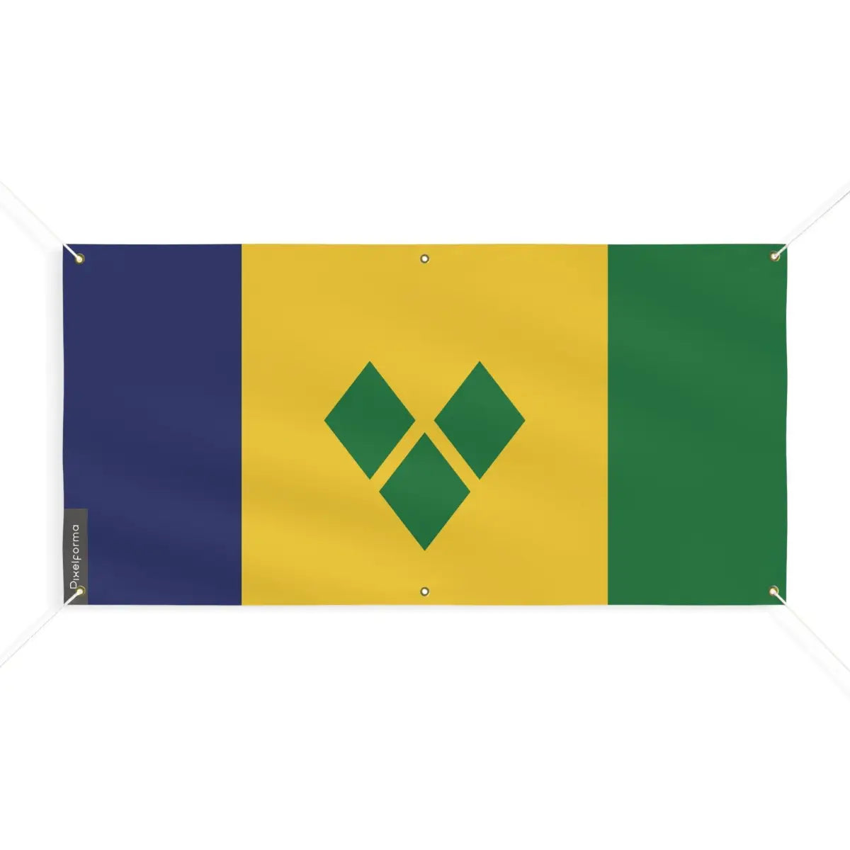 Drapeau de Saint-Vincent-et-les-Grenadines 6 Oeillets en Plusieurs Tailles (M) - Pixelforma 