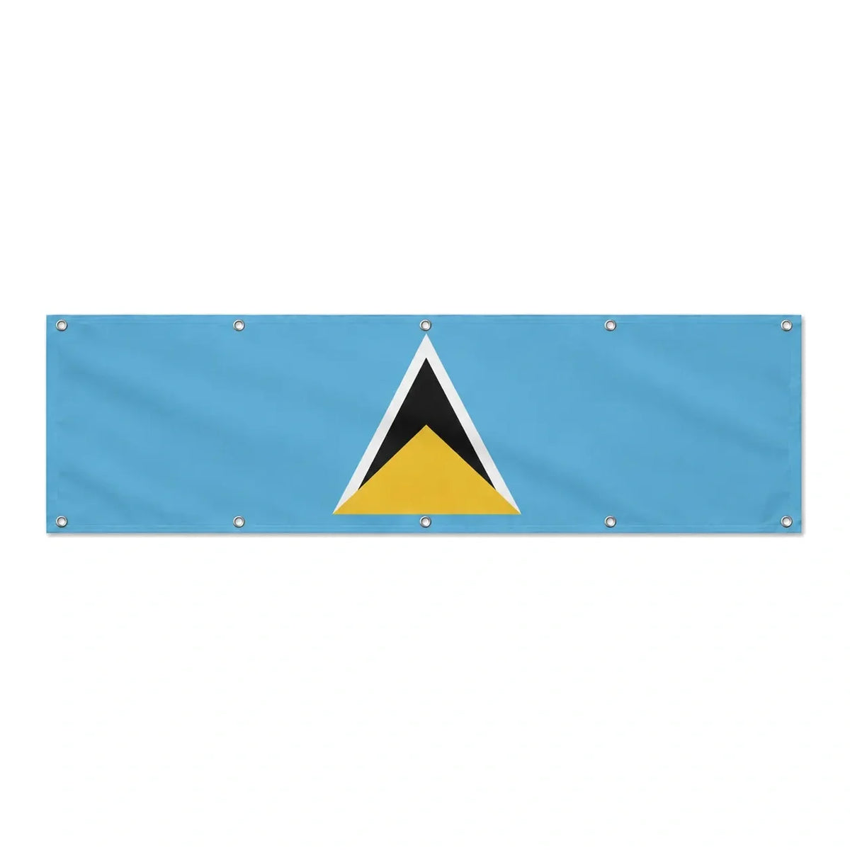 Drapeau de Sainte-Lucie grand format XL en polyester avec dix œillets