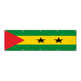 Drapeau de Sao Tomé-et-Principe grand format XL en polyester avec dix œillets