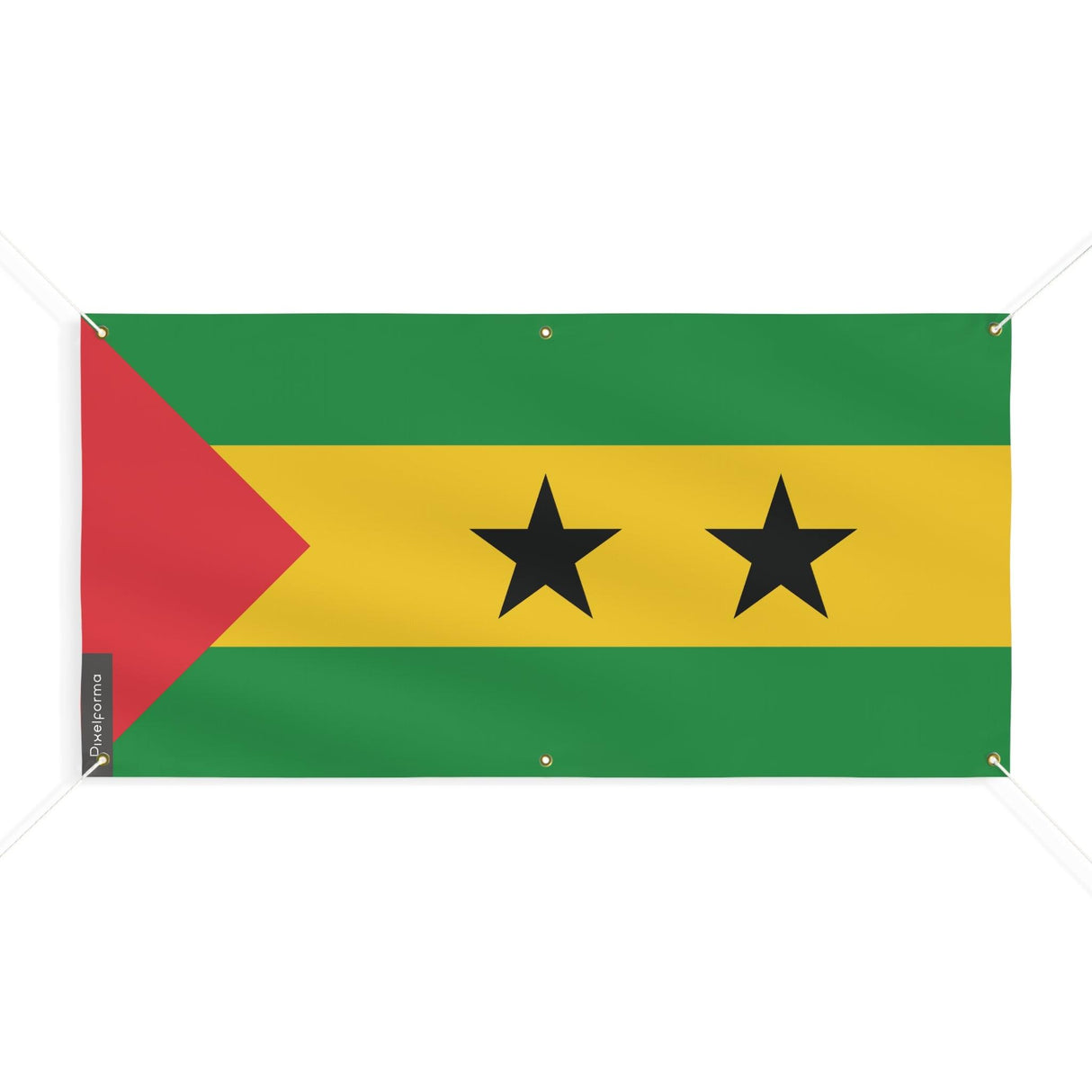 Drapeau de Sao Tomé-et-Principe 6 Oeillets en plusieurs tailles - Pixelforma 
