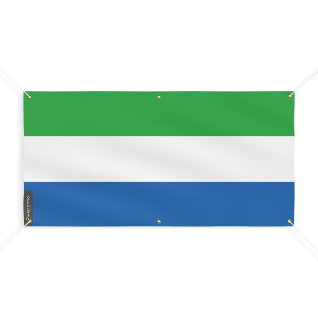 Drapeau de Sierra Leone 6 Oeillets en plusieurs tailles - Pixelforma