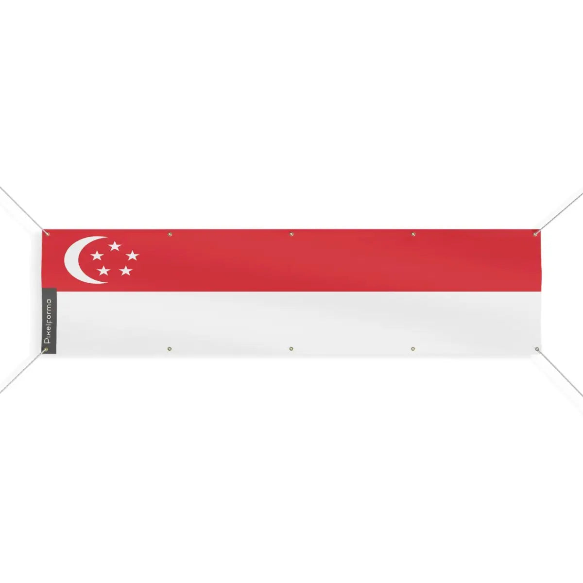 Drapeau de Singapour 10 Oeillets en Plusieurs Tailles (XL) - Pixelforma 