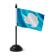 Drapeau de table antarctique polyester socle plastique noir