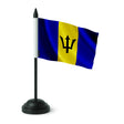 Drapeau de table barbade polyester sur socle plastique noir