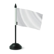 Drapeau de table blanc france polyester socle plastique noir