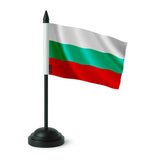 Drapeau de table bulgarie en polyester socle noir élégant