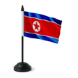 Drapeau de table corée du nord polyester socle noir