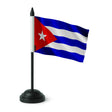 Drapeau de table cuba en polyester socle plastique noir