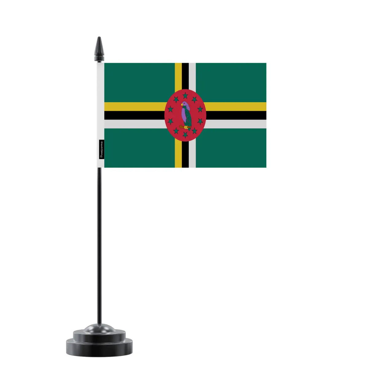Drapeau de table dominique en polyester - pixelforma