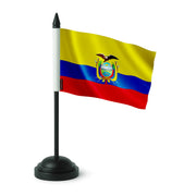 Drapeau de table équateur polyester et socle plastique noir