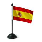 Drapeau de table espagne polyester socle plastique noir