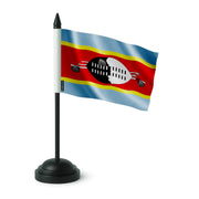 Drapeau de table eswatini polyester sur socle plastique noir