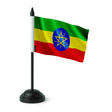 Drapeau de table éthiopie polyester socle plastique noir