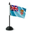 Drapeau de table fidji polyester avec socle plastique noir