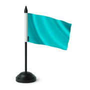 Drapeau de table france bleu turquoise polyester socle noir