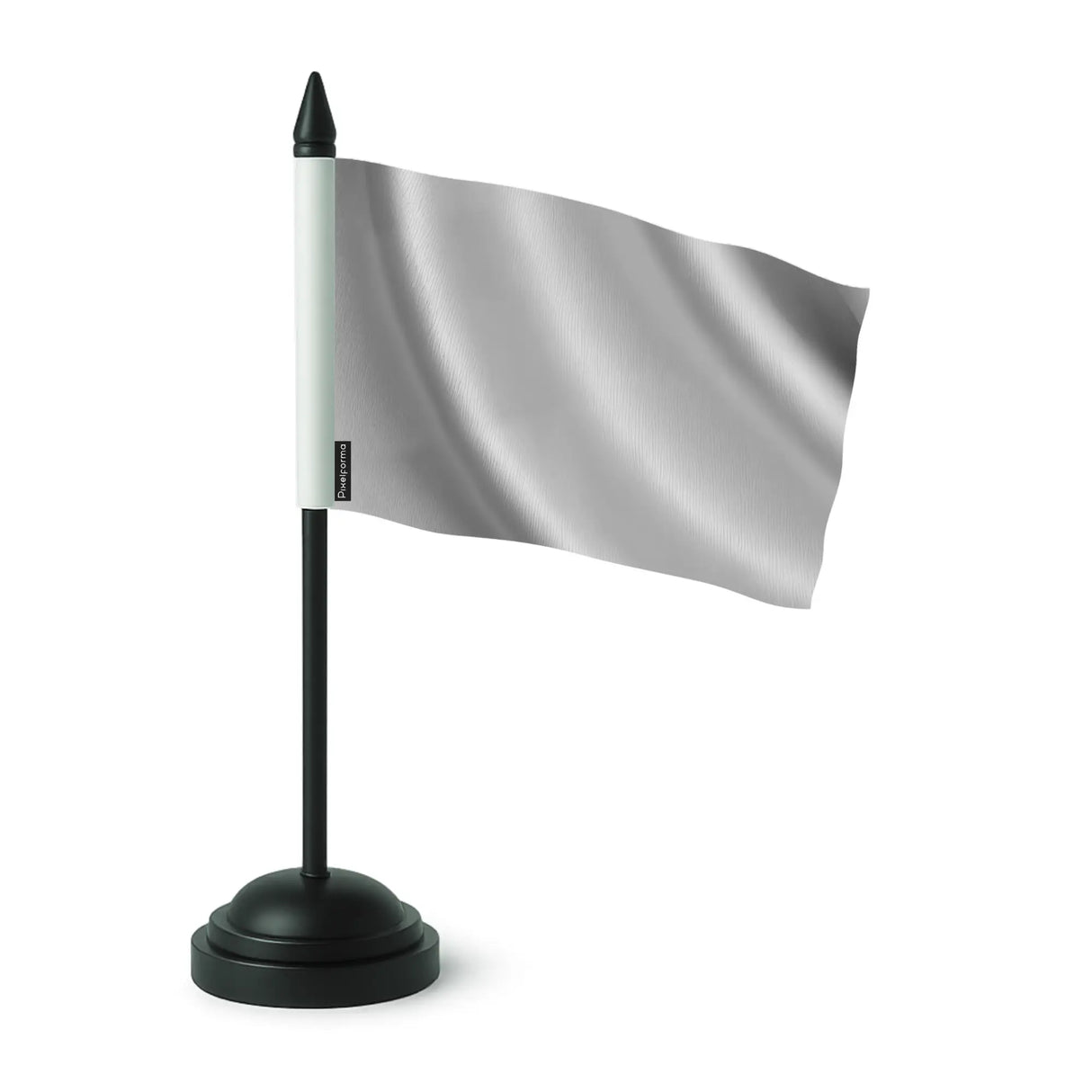 Drapeau de table gris france polyester socle plastique noir
