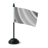 Drapeau de table gris france polyester socle plastique noir