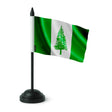 Drapeau de table île norfolk en polyester socle plastique noir
