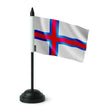 Drapeau de table îles féroé polyester socle plastique noir
