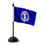 Drapeau de table îles mariannes en polyester socle noir