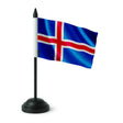 Drapeau de table islande polyester socle plastique noir