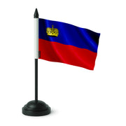 Drapeau de table liechtenstein polyester socle noir élégant