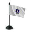 Drapeau de table massachusetts polyester socle plastique noir