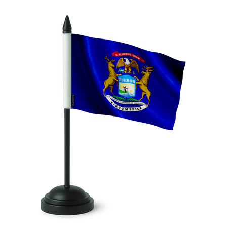 Drapeau de table michigan en polyester - pixelforma