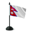 Drapeau de table népal en polyester socle plastique noir